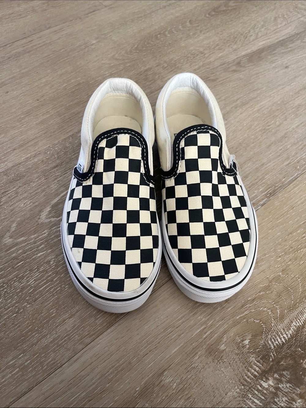Brand new! Vans Kids Slip-On Checkerboard Canvas Shoes - Black & Cream